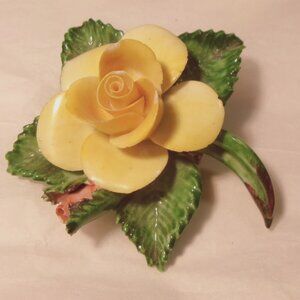 Vintage Cara China Staffordshire Yellow Flower Brooch*Rare*